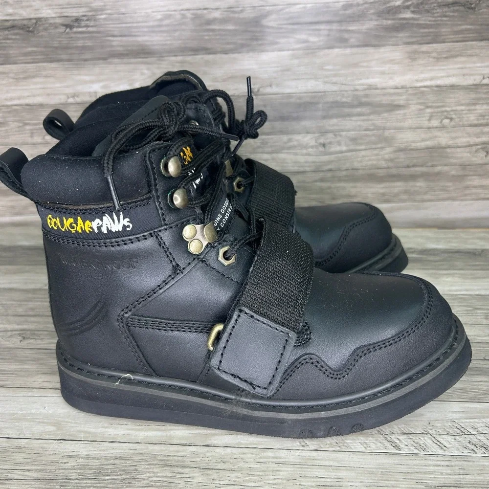 Cougar Paws Roofing Boots Black Leather Mens 6 Work Safety HS30305